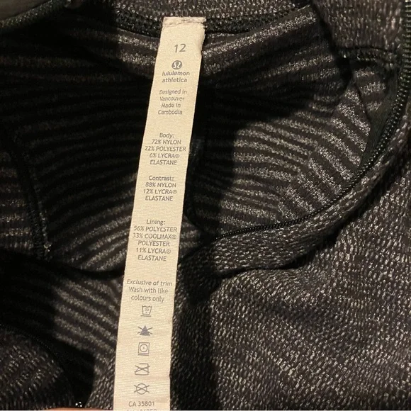 Lululemon Athletica Charcoal Gray/Black Quarter Zip Pullover Fold Over Hands 12 - Picture 12 of 12